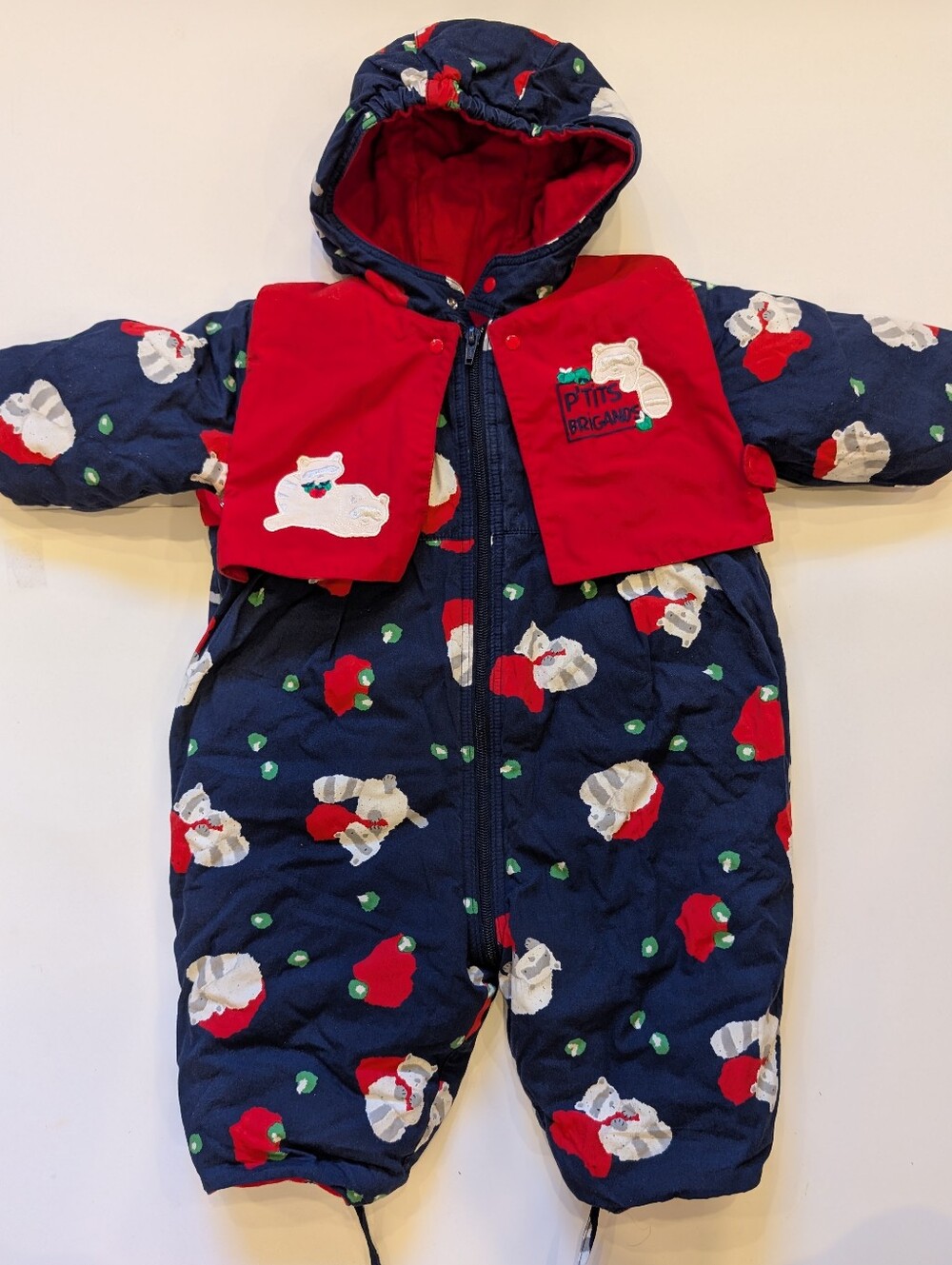 Vintage 90s Marèse Baby Snowsuit 12M | Winter Bunting + Booties - Picture 1 of 10